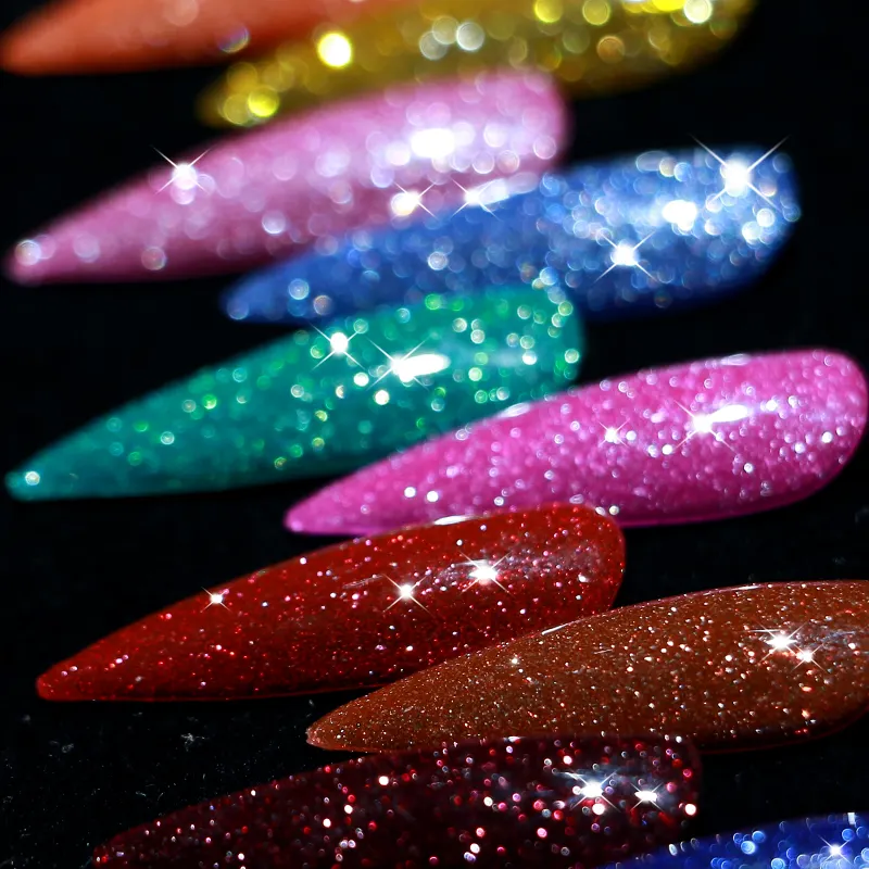 CCO Wholesale UV nail gel Mixed Color Disco glitter gel nail polish Broken Diamond gel nail Polish