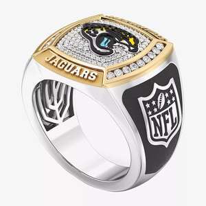 Bague de championnat des Jacksonville Jaguars en alliage et moissanite, entièrement personnalisée, pour homme, style hip-hop, bicolore, sur mesure, pour lycée - Product Image 4