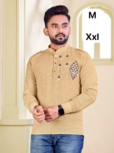 Short Kurta en coton indien traditionnel exclusif de créateur pour hommes vêtements élégants pour adultes pour les événements de festival de mariage sur mesure - Product Image 6
