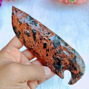 Cuchillo de Fantasía Hecho a Mano de Obsidiana Caoba, con Muescas, Regalo Wicca, Elimina la Negatividad, Figura Tallada a Mano - Product Image 4