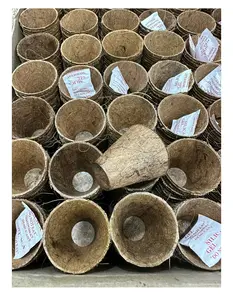 庭用コイア製品-コイアファイバーポット100% 天然生分解性屋内屋外コココイア種子