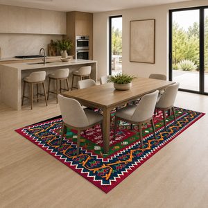 <b>RUGS</b> DEPOT LXDP-0710 Wholesale Red Burgundy Vintage Patchwork Digital Printed Machine Washable Chenille Area <b>Rug</b> <b>Non</b> <b>Slip</b> - Product Image 4