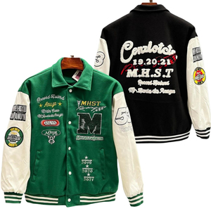 Veste de Baseball Varsity à Manches Longues Respirante Écologique à Col Debout pour Hommes avec Logo Personnalisé de Haute Qualité Imprimé en Hiver - Product Image 5