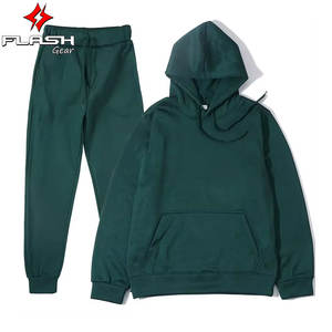 Vêtements de sport en velours de couleur unie ensemble deux pièces sweat à capuche chaud pantalons de survêtement Jogging automne/hiver survêtement décontracté ample automne - Product Image 6