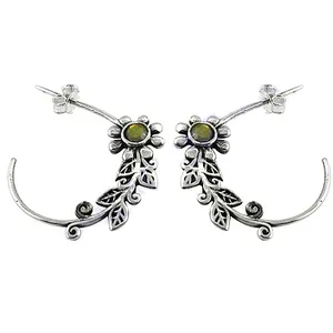 Pendientes de Aro con Perlas Religiosas Chapados en Rodio para Mujer - Product Image 2