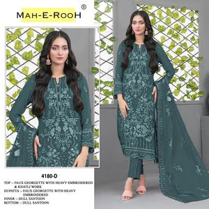 Fournisseur direct d'usine, costume pakistanais brodé pour une tenue estivale de luxe avec dupatta, disponible quotidiennement à un prix abordable - Product Image 5