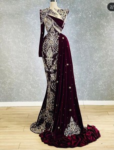 Custom OEM High Quality Women's Mermaid Silhouette Strapless Beaded Lightweight Luxury Formal Wear Floor-Length Evening Dresses - Product Image 2