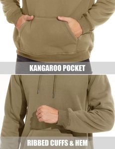 <b>Men</b> Washed Cotton Fleece <b>Pullover</b> 340 GSM Hoodie Vintage Fade Baggy Street Style Loose Fit With Front Pocket - Product Image 3