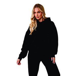 ชุดเสื้อมีฮู้ดผ้าฟลีซของผู้หญิงสีน้ำตาลผ้าฝ้ายแบบลำลองเสื้อครอปพิมพ์ลายฤดูใบไม้ร่วง - Product Image 2