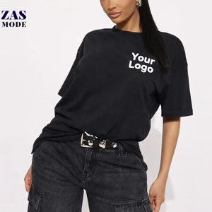 Oversized Women's 100% Cotton Boxy Drop Shoulder <b>T</b>-<b>Shirt</b> 305G Heavyweight Custom OEM Black Short Sleeve Loose Fit Top Supplier - Product Image 1
