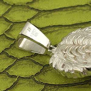 Colgante de cabeza de león con boca helada, collar de Hip Hop con acabado plateado, joyería ostentosa para hombres, accesorio de pieza Animal King - Product Image 5