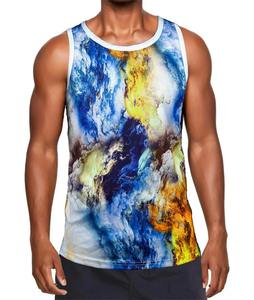 Vêtements de sport unis en polyester Débardeur pour homme avec logo personnalisé imprimé par sublimation - Product Image 1