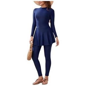 Traje de Baño Modesto para Mujeres Musulmanas, Traje de Baño Islámico de Cobertura Completa, Conjunto de Baño de Manga Larga para Playa - Product Image 1
