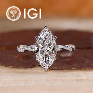 Classic IGI Certified 1.3 Ct Lab Grown Diamond Engagement Wedding Ring Custom Hidden Halo Marquise Twisted Pave <b>Infinity</b> Style - Product Image 6