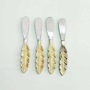 Juego de esparcidores de queso pulido plateado con mango de piña dorada de latón Juego de esparcidores de queso de diseñador Acero inoxidable - Product Image 6