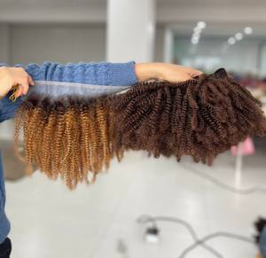 Besst Qualité Kinky Curly Color Bundles Et Frontal De 100% Cheveux Humains Vietnamiens Vrais Cheveux Humains - Product Image 1