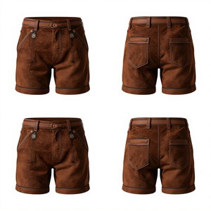 Pantalones Cortos Bávaros de Gamuza Genuina para Hombre, Personalizados, Tradicionales para Oktoberfest, con Bordado, Fabricante OEM, Venta al Por Mayor - Product Image 1
