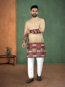 Festival Wear Heavy Rayon With Print And Embroidery Work Kurta <b>Pajama</b> Manufacturer And Supplier From India At Lowest Rate - Product Image 6