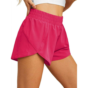 Pantalones cortos de verano de cintura alta para mujer, pantalones cortos de entrenamiento de gimnasio Atlético transpirables y de secado rápido con bolsillo con cremallera - Product Image 3