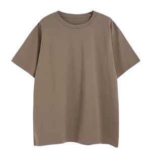 เสื้อยืดคอกลมแขนสั้นผู้ชายไซส์ใหญ่ คุณภาพสูง ปรับแต่งโลโก้ได้ ระบายอากาศดี เป็นมิตรกับสิ่งแวดล้อม สีน้ำตาล 220gsm ผ้าฝ้าย 100% - Product Image 1