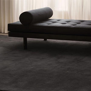 Contemporary handmade wool <b>rug</b> dark <b>grey</b> solid minimalist hand loom carpet soft durable custom size area <b>rug</b> - Product Image 3