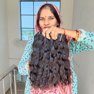 Ondulé Naturel Noir Bundle 100% Fabrique Cuticule Aligné Non Transformé Indien Lâche Vague Profonde Tissage Extensions de Cheveux Humains Bruts - Product Image 3