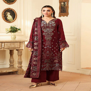 Collection haut de gamme 2025 de costumes de soirée en mousseline pour femmes, style indien et pakistanais, vêtements de haute qualité, salwar kameez pour femmes - Product Image 1