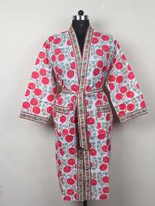 ชุดกลางคืนชุดคลุมอาบน้ำผู้หญิงผ้าฝ้ายแท้อินเดียอินเดียดีไซน์ทันสมัยใส่สบายสำหรับผู้ใหญ่ - Product Image 6