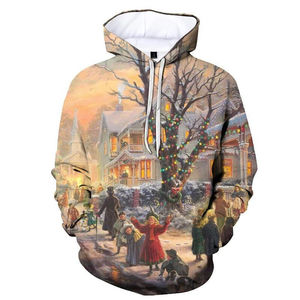Custom Printed Men's Winter Sweatshirt Hoodie New Collection Sublimation Technique Front Logo Silk Screen Printing for Christmas - Product Image 3