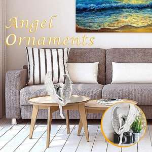 งานฝีมือโลหะตกแต่งรูปปั้นนางฟ้าอุปกรณ์ตกแต่งงานอีเวนต์รูปปั้นนางฟ้าสีขาวตกแต่งสวนกลางแจ้ง - Product Image 3