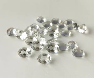 3x5mm-20x30mm ควอตซ์ใสธรรมชาติอัญมณีทรงวงรีเหลี่ยมเพชรพลอยหลวมเจียระไนแบบใสสำหรับทำเครื่องประดับ - Product Image 1