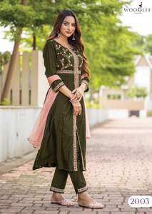 Unique Collection Festive Ethnic <b>Clothing</b> & Accessories Softy Viscose Pent With Kurta for <b>Girls</b> Office Wear Suits From India - Product Image 5