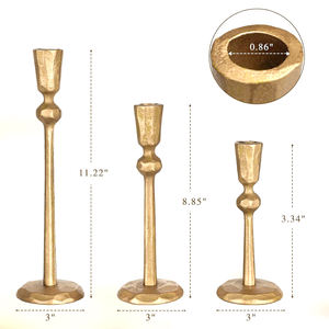 Wrought Iron <b>Candle</b> Holder With Brass Antique Finished <b>Set</b> of 3 Handmade <b>Candle</b> Stand Fancy Design Decorative <b>Candle</b> Holder - Product Image 2