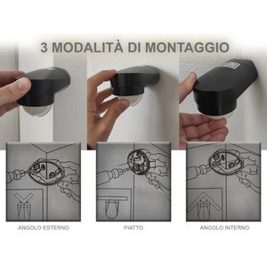 Sensore di movimento PIR montaggio a parete angolo interno esterno nero SKU-6612-illuminazione/centralina e Controller - Product Image 2