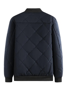 Veste épaisse en polaire chaude, veste matelassée décontractée à fermeture éclair avec col de baseball pour hommes pour l'automne et l'hiver pour hommes vestes matelassées - Product Image 2