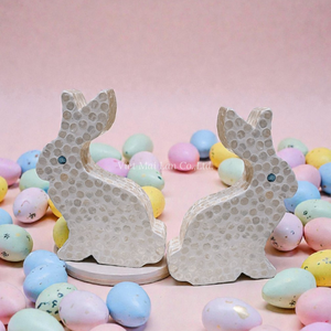 Escultura Decorativa de Conejo de Pascua Hecha a Mano con Madreperla, Adorno de Primavera Natural, Elegante y de Lujo, de Vietnam - Product Image 2