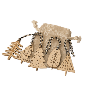 Handmade Wooden <b>Christmas</b> <b>Tree</b> Ornaments Rustic Foliage Design Multi-Piece Set for <b>Wall</b> Decor Living Room - Product Image 5