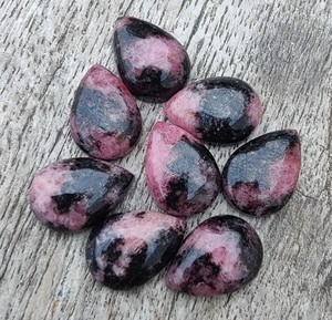 Aaa + Chất Lượng Lavira Thương Hiệu Tự Nhiên Màu Hồng Đỏ Rhodonite Cabochon 20Mm Lê Hình Phẳng Trở Lại Hiệu Chỉnh Loose Đá Quý Bên Thứ Ba - Product Image 5