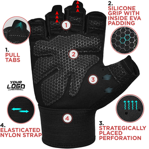 Gants d'entraînement respirants en néoprène pour hommes et femmes, design personnalisé, gants d'entraînement de gymnastique grande taille - Product Image 4
