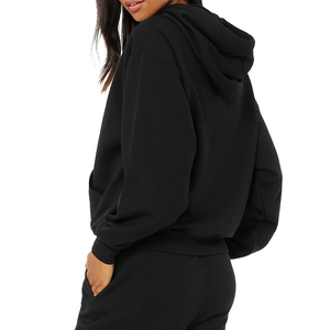 Sweat à capuche d'hiver personnalisé haut de gamme pour femme, design décontracté coupé-cousu avec logo frontal, prix d'usine, doublé - Product Image 6