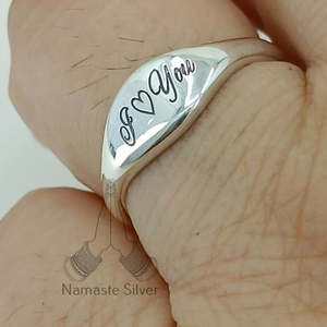 Custom Name Personalized Sterling Silver <b>Ring</b> Handmade Men's Jewelry Gift for Her <b>Dainty</b> and Elegant - Product Image 2