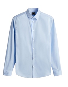 Alta calidad de marca personalizada de manga completa con botones cuello liso teñido Casual para hombres Slim Fit Easy-Iron poliéster tela tejida de algodón - Product Image 3