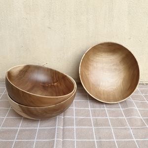 Salade de fruits et légumes moderne, service dans un bol en bois, artisanat, bols en bois naturel provenant d'un producteur de premier plan - Product Image 5