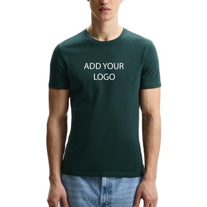 Chemises pour hommes en coton 100% coupe ajustée avec logo personnalisé, t-shirts basiques légers et doux, vêtements décontractés, fournisseur en gros - Product Image 1
