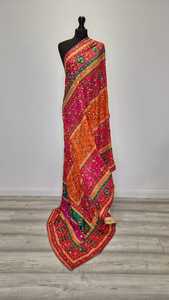 Indian Banjara <b>Shawls</b> for <b>Women</b> Antique Handmade Viscose Silk Heavy Mirror Work Embroidery Printed Pattern in Ethnic Style - Product Image 2