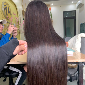 Peluca de cabello humano Natural de 8-32 pulgadas de Vietnam con hueso de trama simple Remy recto estilo de onda frontal de encaje Vnhl Vn11 100g - Product Image 1