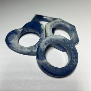 Set of 3 Marbled <b>Resin</b> Napkin <b>Rings</b> Modern Elegant Dining Decor Unique Table Accessories for Weddings - Product Image 6