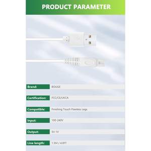 Maquinilla de Afeitar Eléctrica USB para Mujer, Depiladora Corporal de 5V, Recortadora de Vello Corporal - Product Image 5