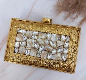 Handcrafted mother of <b>pearl</b> <b>clutch</b> <b>Bag</b> with intricate floral designs For Women Wedding Party At Very Low Price By HF CRAFTS - Product Image 5