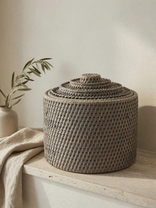 Caja de Almacenamiento Multiusos con Tapa, Moderna y Ecológica, de Ratán Natural - Product Image 2